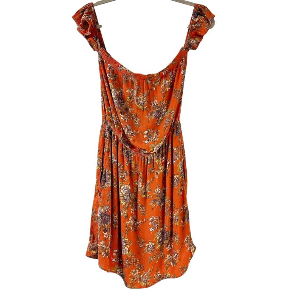 American Eagle Orange Floral Dress Women’s size Medium